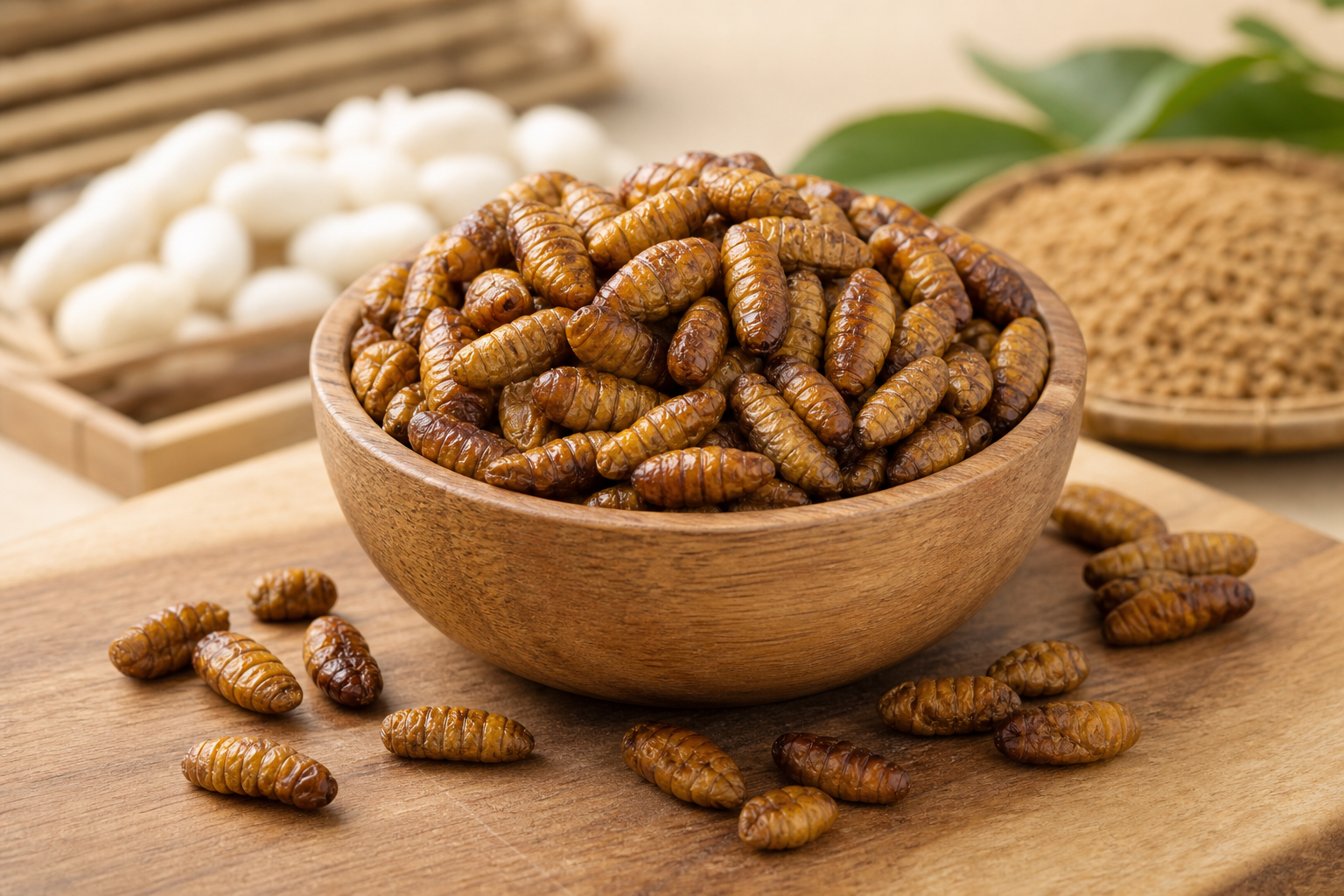 Machine-Dried Silkworm Pupae